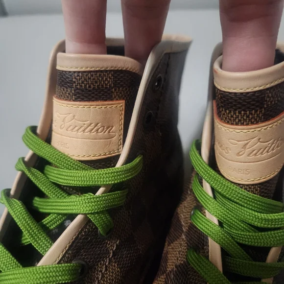 Louis Vuitton Brown Damier Ebene Canvas Leather High Top Vintage - Picture 14 of 14